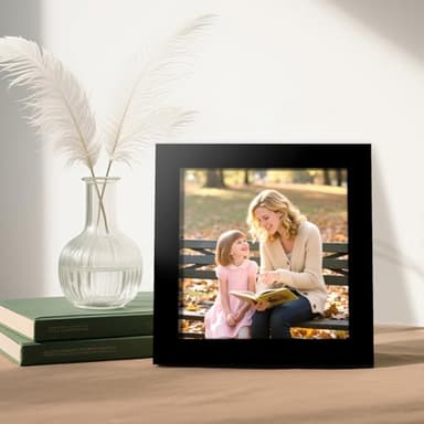 Picture Frames 5x5 2 Pack Made of Solid Wood Black for Wall Mounting and Tabletop Display - Image 8