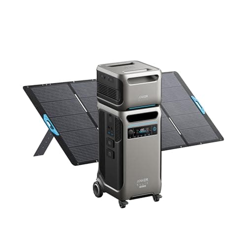 Anker SOLIX F3800 Plus Portable Power Station (Upgraded Version) and BP3800 Expansion Battery with 400W Solar Panel, 7.68kWh, 3200W Solar Input, Generators for Home Use, For Power Outages, Emergencies - Image 1