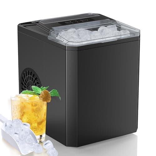 SMUG Countertop Ice Maker, 9 Cubes in 6 Mins, 26lbs in 24Hrs, 2 Sizes of Bullet Ice, Auto-Cleaning, Portable Ice Machine with Handle, Basket and Scoop for Home Kitchen, Party, Camping(Classic Black) - Image 1