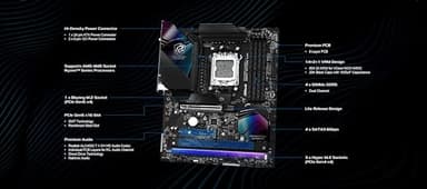 ASRock AMD B850 Phantom Gaming Riptide WiFi 7 Socket AM5 Ryzen 9000/8000/7000 Series DDR5 8000+ (OC) MHz 256GB ATX Motherboard M.2 SATA3 6.0 Gb/s PCIe 5.0 - Image 3