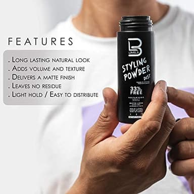 L3 Level 3 Styling Powder - Natural Look Mens Powder - Easy to Apply with No Oil or Greasy Residue (Large - 60 Grams) - Image 3