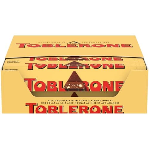 TOBLERONE Milk Chocolate Bar with Honey and Almond Nougat, Bulk Chocolate, 20 - 3.52 oz Bars - Image 1