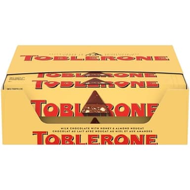 TOBLERONE Milk Chocolate Bar with Honey and Almond Nougat, Bulk Chocolate, 20 - 3.52 oz Bars - Image 1