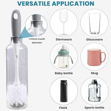 Bottle Brush Replacement Head for OXO Bottle Brush Tot Only, 2 Pack Bottle Brush Refills, Dual Bristle Design for Baby Bottles, Water Bottles, Glasswares - Image 6