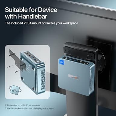 PELADN Mini PC, N97(up to 3.4GHz),16GB DDR4/512GB SSD,Type-C/Dual HDMI,Mini Desktop Computer,4K/60Hz Triple-Display USB3.2/BT4.2/WiFi5 Mini Computers for Home Business - Image 6