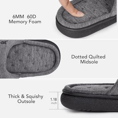 VeraCosy Mens Open-Toe Slippers Memory Foam Indoor Outdoor House Shoes for Men Ultimate Gray,9-10 US - Image 4
