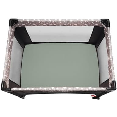 GUNTAIL Pack and Play Sheets Fitted, 2 Pack Pack n Play Sheets for Graco Pack n Play Mattress, Unisex Playard Sheets for Boys Girls (Brown & Green, 38 X 26 Inch) - Image 2