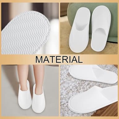 EBIEFLY 6 Pairs of Spa Slippers for Kids Hotel Babouches Disposable Outdoor Travel Swimming House Boys Girls Slipper Non-slip Soles for Children 6-10 Years Old - Image 3