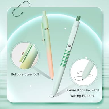 YOXMJDB Gel Pens,10 Pcs Medium Point Smooth Writing Pens Cute Pens for Women, High-End Series 0.7mm Black Ink Pens for Journaling Note Taking, School Office Supplies (10 Pcs Gradient and Geometric) - Image 3