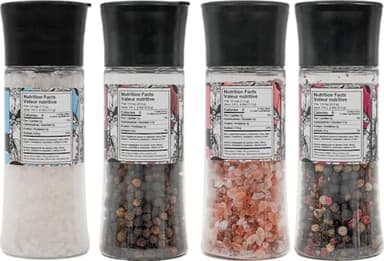 Soeos Spice Seasoning Set of 4, 9.8oz(277.82g), With Integrated Grinders, Salt and Pepper Grinder Set, Pure and Fresh Perfect for BBQ Seasoning Gift Set, Grilling Spice, Herb, Spice & Seasoning Gifts - Image 2