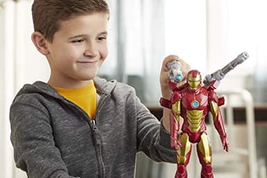 Avengers Marvel Titan Hero Series Blast Gear Iron Man Action Figure, 12-Inch Toy, with Launcher, 2 Accessories and Projectile, Ages 4 and Up, Red - Image 6