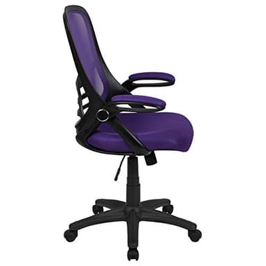 Flash Furniture Porter High-Back Swivel Office Chair with Adjustable Lumbar Support and Seat Height, Ergonomic Mesh Desk Chair with Flip-Up Armrests, Purple/Black - Image 6