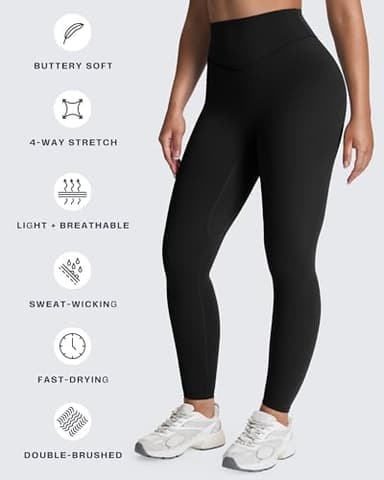 Aoxjox High Waisted Workout Leggings for Women Tummy Control Buttery Soft Yoga Metamorph Deep V Pants 26" - Image 6