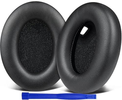 SOULWIT Replacement Earpads for Sony WH-1000XM4 (WH1000XM4) Headphones, Ear Pads Cushions with Noise Isolation Foam, Added Thickness, Without Affecting Sensor - Black - Image 1