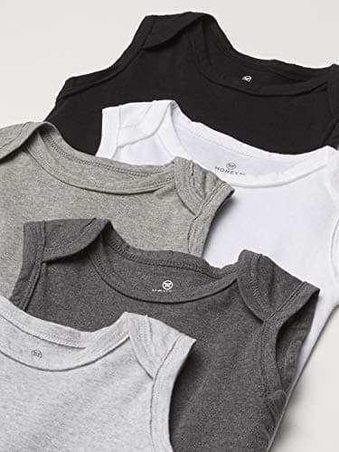 HonestBaby Sleeveless Bodysuits One-piece 100% Organic Cotton for Baby Boys, Girls, Unisex, Gray Ombre, 18 Months - Image 2