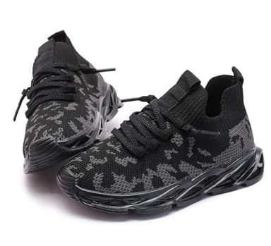 DADAWEN Boys Girls Lightweight Breathable Sneakers Kids Tennis Shoes Athletic Running Shoes for Toddler/Little Kid Black US Size 10 M Toddler - Image 7