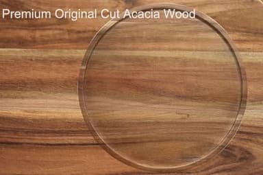 14" Acacia Wood Lazy Susan Organizer Kitchen Turntable for Cabinet Pantry Table Organization - Image 4