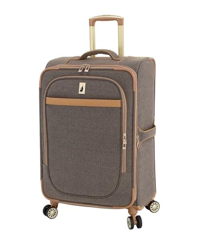 London Fog Kensington Navy Sand Herringbone 24" Expandable Spinner, 24 Inch - Image 1