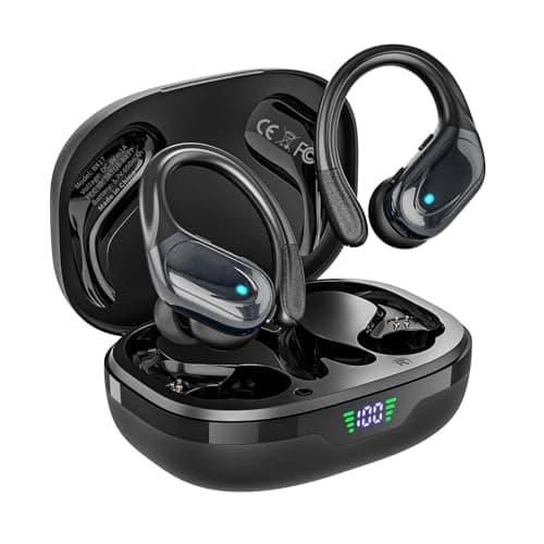 HAOYUYAN Wireless Earbuds Bluetooth Headphones 80hrs Playback Ear Buds Power Display with Noise Canceling Mic Headsets for Sports/Workout/Running Black - Image 1