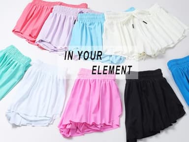 AIOIC Girls Butterfly Shorts Kids Flowy Shorts 2-in-1 Girls Butterfly Skirts with Pocket - Image 4