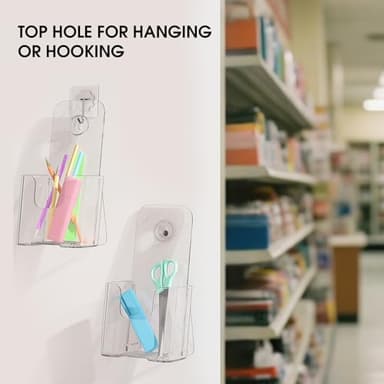 KTRIO Acrylic Brochure Holder 4x9 Inches 2 Pack, Clear Pamphlet Display Stand Plastic Flyer Holders for Booklets, Menu, Journals, Wall Mount or Countertop Use - Image 8