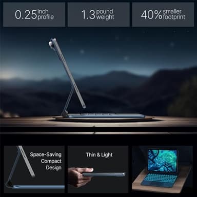 typecase Edge Keyboard Case for iPad 11th Gen A16 (2025) & 10th Gen 10.9" (2022) – Multi-Touch Trackpad, 11-Color Backlit Magic-Style Keyboard – Floating Magnetic Stand, Pencil Holder – Pacific Blue - Image 6