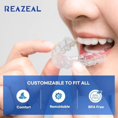 Mouth Guard for Grinding Teeth at Night: Moldable Dental Guard for Sleeping - Nighttime Protection for Teeth with 12 Cleaning Tablets - Image 2