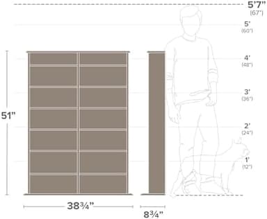 Prepac 2 Column Display Cabinet Media Storage, 38.75" Wide, Black - Image 4