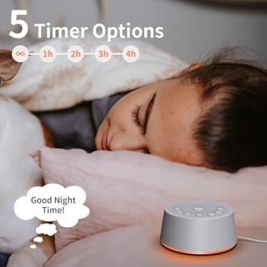 SoundLegend Sleep White Noise Sound Machines 32-Level Volume 30 Sounds 12 Colors Light 5 Timers Adjustable Light Brightness Compact for Everyone Travel Gift Memory Function - Image 4