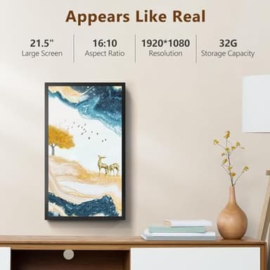 Benibela 21.5" Large Digital Picture Frame, Wifi Digital Photo Frame with 1920*1080 IPS HD Screen, Remote Control, 32GB, Auto-Rotate, Send Photo/Videos Via APP/Email/USB/SD, Gift for Friend and Family - Image 2