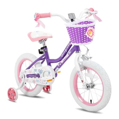 JOYSTAR 12 Inch Girls Bike Toddler Bike for 2 3 4 Years Old Girl 12" Kids Bikes for Ages 2-4 yr with Training Wheels and Basket Children's Bicycle in Purple - Image 1