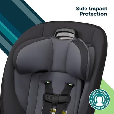 Safety 1st Ellaris 3-in-1 Convertible Car Seat, Slim Fit Design, Rear & Forward-Facing, 5-Position Headrest, 3-Across Fit, Travel-Friendly with Machine-Washable Seat Pad, Peacock Blue - Image 6
