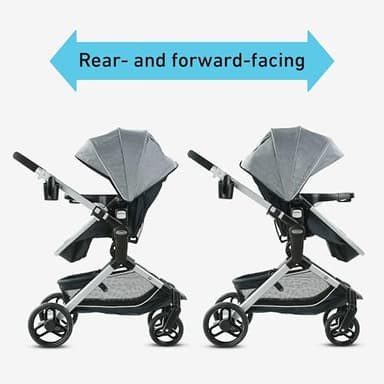 Graco Modes Nest Travel System, Includes Baby Stroller with Height Adjustable Reversible Seat, Pram Mode, Lightweight Aluminum Frame and SnugRide 35 Lite Elite Infant Car Seat, Bayfield - Image 4
