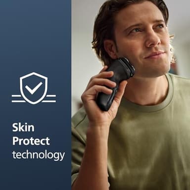 Philips Norelco Shaver 3900 Series, Wet and Dry Electric Shaver, P-Cap, Travel Pouch, Charging Stand, Storm Blue, Model S3341/92 - Image 4