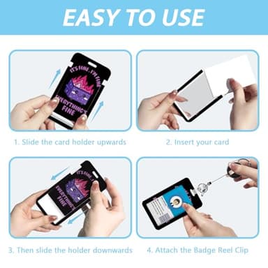 Gctriki Dumpster on Fire Lanyards for ID Badges and Keys, Funny Badge Reel Retractable Heavy Duty with Carabiner Clip, I'm Fine ID Badge Holder with Breakaway Lanyard, Teacher Nurse Office Gifts - Image 6