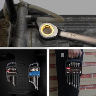 DISEN 14PCS 90-Tooth SEA&Metric Ratchet Wrench Set,Upgraded Nickel Plating Combination Wrenches Set - Image 6