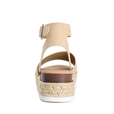 DREAM PAIRS Women's Platform Espadrilles Casual Ankle Strap Wedge Sandals Comfortable Dressy Summer Shoes,Size 9,Nude-Suede,SDPW2359W - Image 7