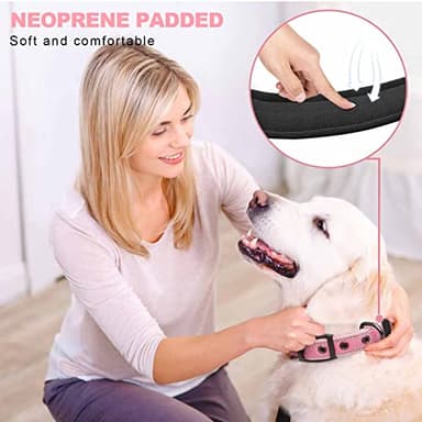 TwoEar Dog Collars for Small Dogs, Heavy Duty Dog Collar with Soft Neoprene Padded, Adjustable Reflective Nylon Dog Collar with Metal Buckle (S, Pink) - Image 4