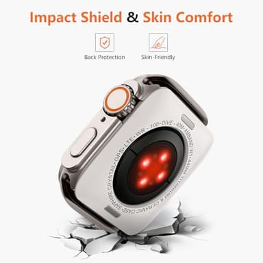 amBand 3 in 1 Metal Case Compatible with Apple Watch Series 6/5/4 SE 3/SE 2/SE 44mm, W1 Rugged Bumper Protector [Turning into Ultra 3/2/1 Upgrade] with Watch Crown + Back Cover, Natural Titanium - Image 4