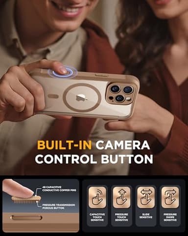 Miracase Magnetic for iPhone 16 Pro Case Full-Body Phone with Built-in Glass Screen Protector, [Compatible with MagSafe] Military Drop Proof 16 Pro Cover Bumper 6.3 inch, Gold Brown - Image 4