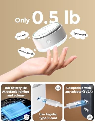 Momcozy Sound Machine for Baby-20 Soothing Sounds & Touch Warm Light Portable White Noise for Kids & Adults for Sleeping Timer and Memory | Ideal Travel Companion & Nursery Must-Have - Image 4