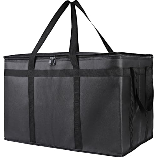 Bodaon Insulated Food Delivery Bag, XXXL Pizza Delivery Bags for Hot and Cold Food, Commercial, Large Capacity Reusable Warming Bag, Catering Cooler Bag for Doordash, Warmers for Parties (Black, 1Pk) - Image 1