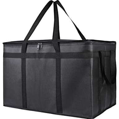 Bodaon Insulated Food Delivery Bag, XXXL Pizza Delivery Bags for Hot and Cold Food, Commercial, Large Capacity Reusable Warming Bag, Catering Cooler Bag for Doordash, Warmers for Parties (Black, 1Pk) - Image 1