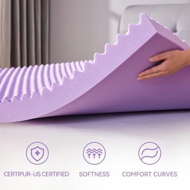 SINWEEK 2 Inch Egg Crate Memory Foam Mattress Topper Twin Size, Soft Mattress Pad for Back Pain Relief, Bed Topper, CertiPUR-US Certified - Image 4