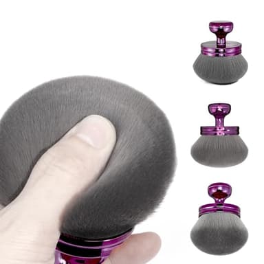 Blend & Blur Extra Large Body Makeup Brush for Self Tanner,Leg Makeup & Bronzer Self Tan Applicator, 3.2inch Wide Round Head Kabuki Brush For Application with Drawstring Bag (Purple) - Image 4