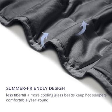 YnM 20lbs Weighted Blanket for Adults, Breathable Heavy Bed Throw Blanket with Cooling Glass Beads for All Season Use, Ideal for One Person of 190lbs (60x80 Inches, Queen Bed, Dark Grey) - Image 3