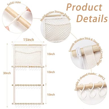 kangaroo Headband Holder Hair Bows Organizer for Baby Girls Large Capacity Bow Holder Hair Accessories Wall Hanging Organizer for Toddler Baby Girl Nursery Room Decor - Image 2