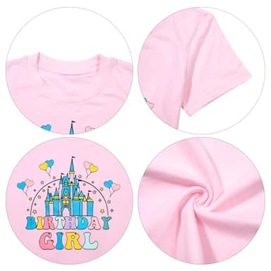 Birthday Girl Shirt Magical Castle Tshirt Birthday Shirts for Kids Funny Birthday Party Gift Tees Cute Graphic Tops A-Pink - Image 6