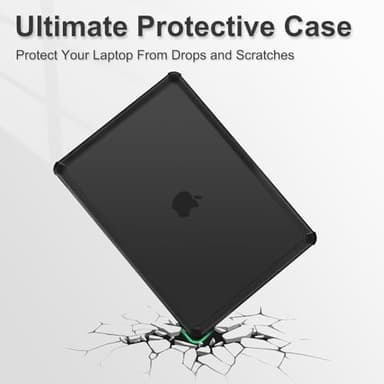 MOSISO Compatible with MacBook Pro 13 inch Case M2 2025-2016 A2338 M1 A2251 A2289 A2159 A1989 A1708 A1706, Anti-Cracking Heavy Duty Plastic TPU Bumper Hard Case&Keyboard Skin&Screen Film, Black - Image 3
