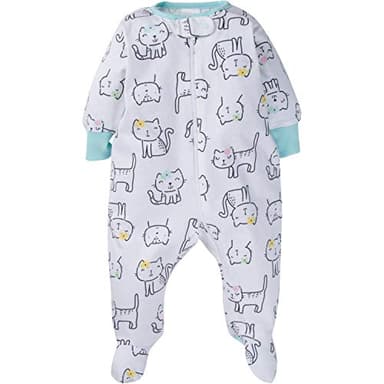 Onesies Brand Baby Girls 4-pack 'N Play Footies Multi And Toddler Sleepers, Cats, 3-6 Months US - Image 3